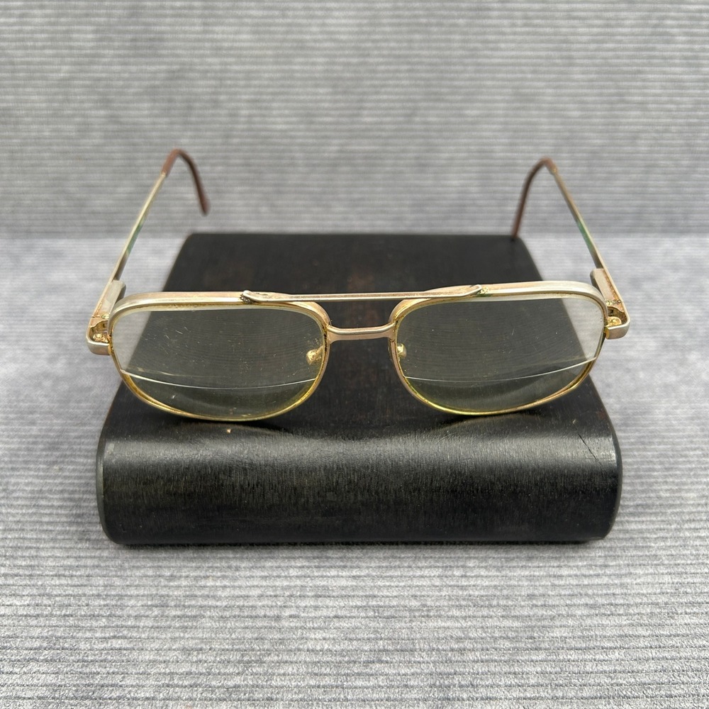Vintage Gold Tone Aviator Eyeglasses Double BridgePrescription Frames